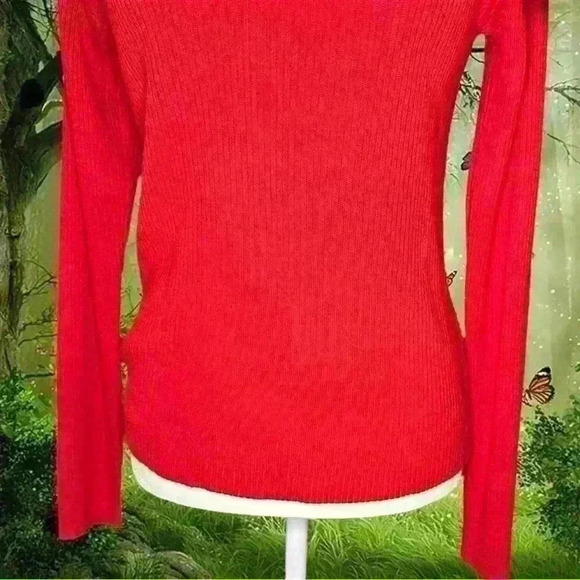 Y2K Sweatshirt Beaded Red NWT Long Sleeve - Picture 4 of 8